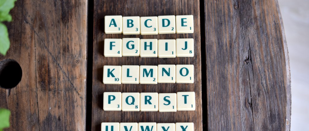 Lettres Scrabble pour glossaire